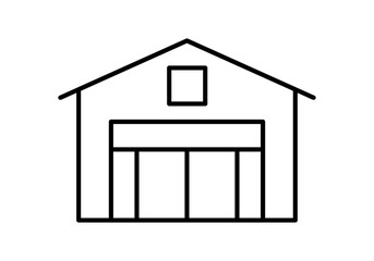Icono negro de almacén industrial