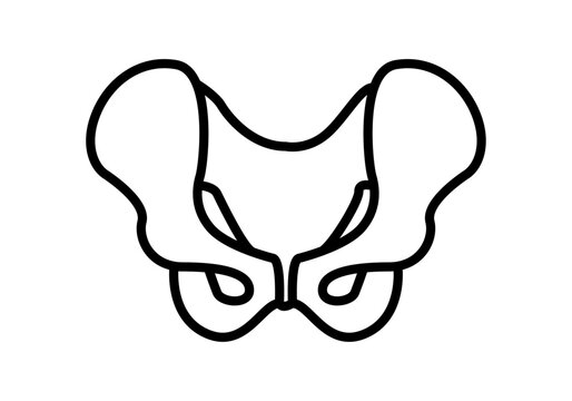 Icono negro de cadera en fondo blanco