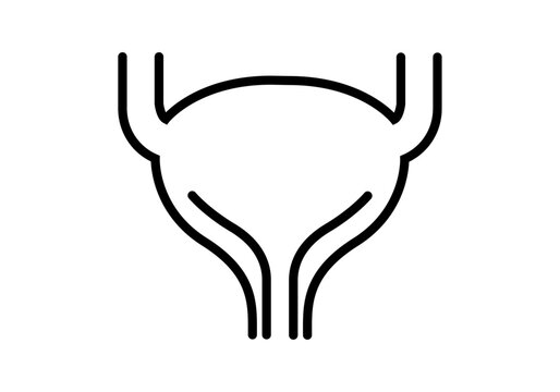 Icono negro de vejiga en fondo blanco