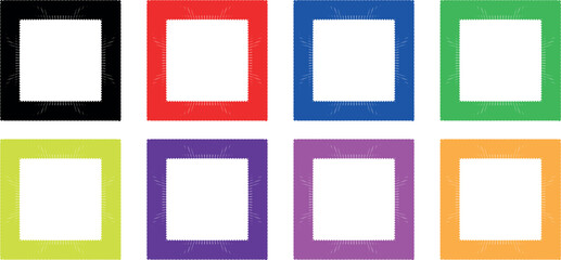 Artistic Colourful Pencil Sketch Frame Pack – Hand-Drawn Square Grunge Border Designs with Rough Doodle Outlines, School Notebook Style Vector Draft Frames for Print & Digital Graphics