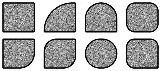 Varaites Frame Bundle: A Striking Collection of Transparent, Color-Rich Brush Vector Shapes Ranging from Circles, Ovals, and Rectangles to Hexagons and Abstract Forms