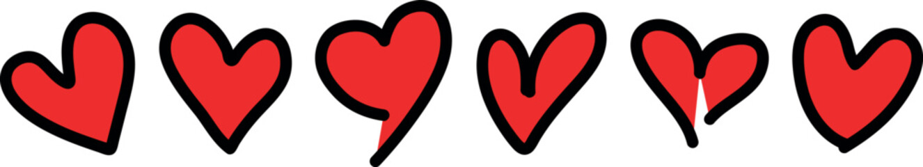 Half-Heart Silhouettes & Dynamic Red Love Bonds: A Timeless Romantic Design Series for Couples and Soulmate