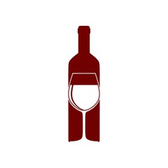  Wine bottle logo isolated on white background