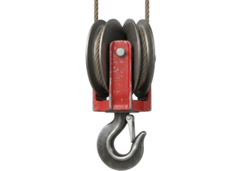 Robust industrial pulley system with hook for lifting, construction, and engineering tasks
