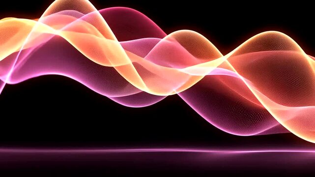 Dynamic Colorful Wave Patterns Animation Fusing Light and Sound Visuals