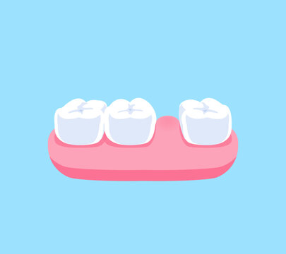 Diastema teeth illustration vector design. Dental care concept.