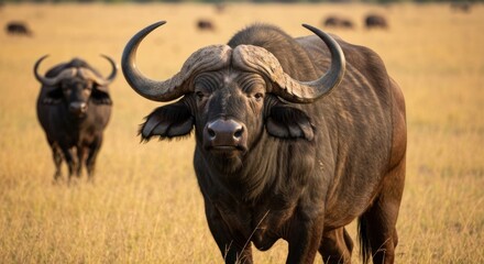 African buffalo in savanna