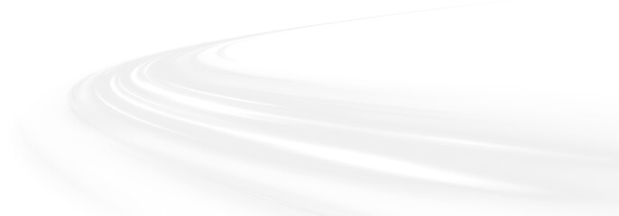 Curved white light trail spins dynamically across transparent background. The glowing beam symbolizes energy and inspiration. Excellent for bright futuristic visuals.