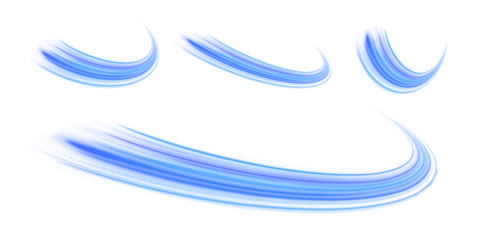 Abstract blue stripes flow in a fluid motion, resembling wind currents or sound waves. Designed for clean technology and futuristic branding.