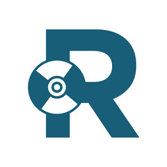 Initial Cd Dvd Logo combine with letter R vector template