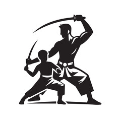 pencak silat sports logo vector