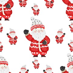 santa claus set Pattern hand drawn