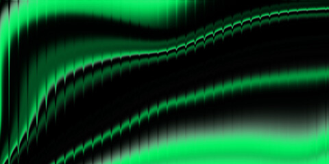 Vibrant Green Abstract Waveform Patterns Illuminating Darkness with Rhythmic Energy and Fluid Motion Across a Black Canvas