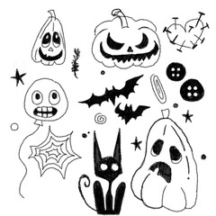 halloween monsters set