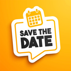 Save The Date Sticker With Icon 