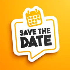 Save The Date Sticker With Icon  © Black White Mouse