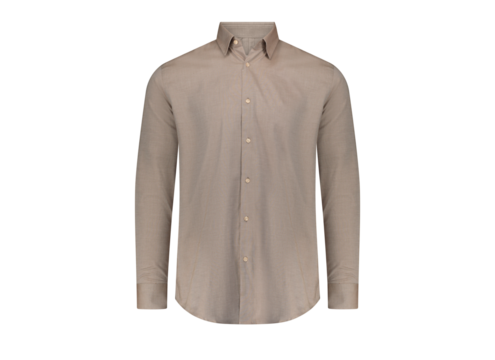 Brown and white patterned long sleeve shirt isolated on transparent background