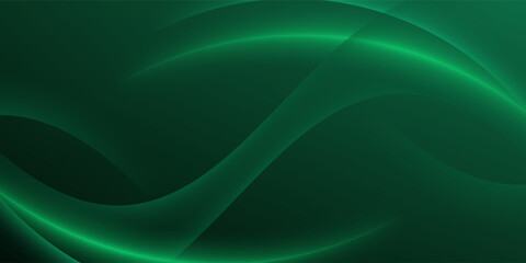 Abstract curved green shape on green background with copy space for text. Luxury design style. Vector illustration