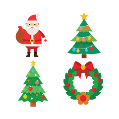 Festive christmas ornaments collection for holiday designs