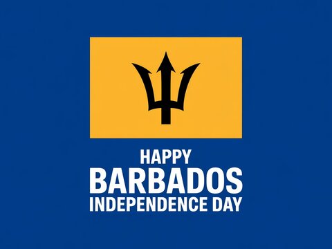 Celebrate barbados independence day with the national flag and a festive greeting