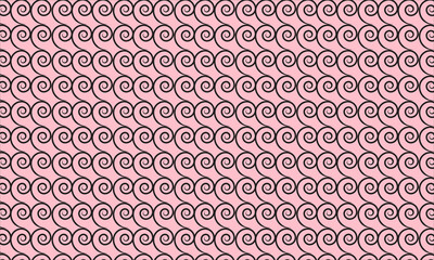  Seamless repeating pattern of abstract floral motifs in black and pink for decorative backgrounds
