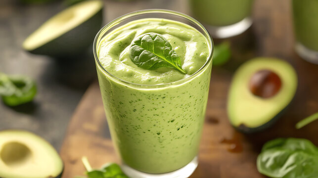 avocado spinach smoothie, creamy green texture