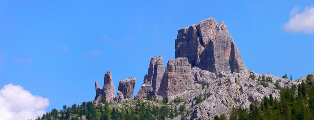 Cinque Torri (fünf Türme) Felsformation in den Ampezzaner Dolomiten, Italien, Europa, Panorama  © Aggi Schmid