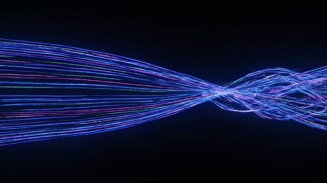 Seamlessly looping video of shimmering optical lines creating a mesmerizing, flowing abstract pattern digital, light, dynamic