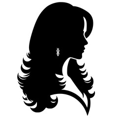 Silhouette portrait of a mysterious beautiful woman