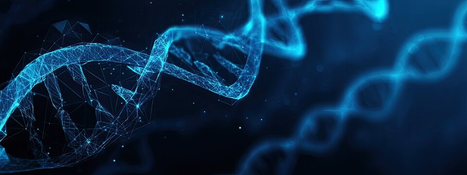 Biotechnology Concept with DNA Helix and Futuristic Interface