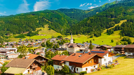 Fototapeta premium Alpine summer view at Mount Kitzsteinhorn, Kaprun, Hohe Tauern mountains, Salzburg, Austria
