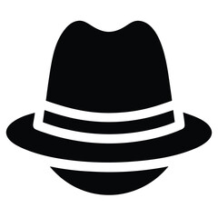  vector illustration of silhouette  black hat on white background