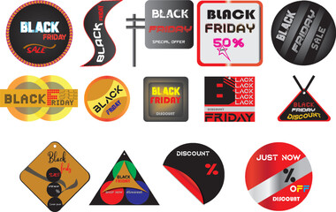 Black Friday Sale Badges and Discount Labels Collection