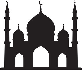 silhouette of mosque