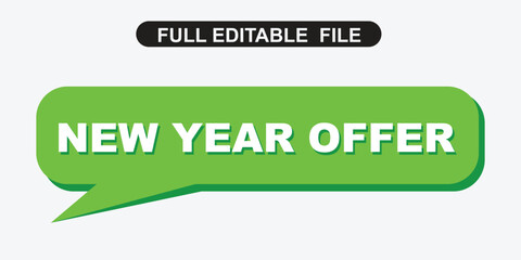 Green callout box announces new year offer with bold white letters on clean background