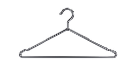 Silver Metal Clothes Hanger Isolated on Transparent Background