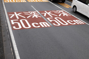 冠水表示　水深50cm