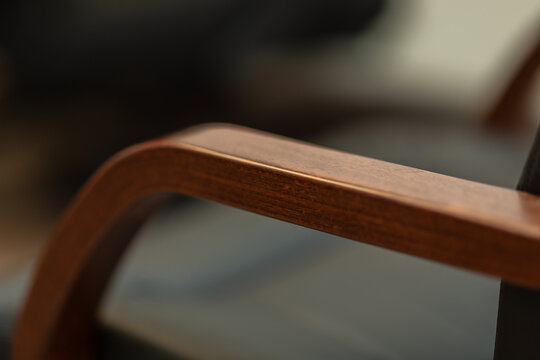 Close up detail of office arm chairs, nobody is visible.