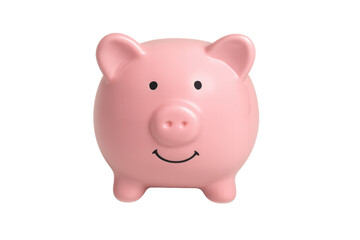 Obraz premium Pink piggy bank symbolizing savings, finance, investment, and future financial security on transparent background