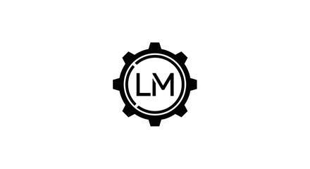 LM Initial Gear Logo Design for Mechanical Industry.