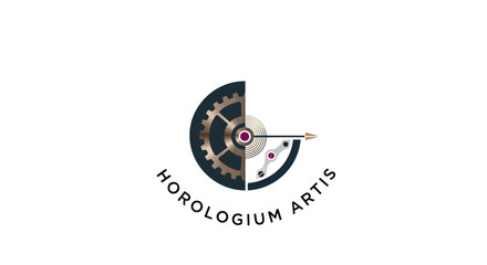 Horologium Artis Logo Symbolizing Watchmaking Craftsmanship and Precision.