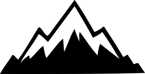 Mountain silhouette vector icon black and white illustration