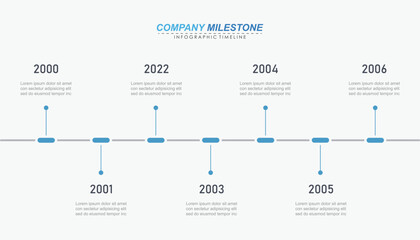 Milestone Achievement Infographic Timeline with 8, 7 Steps