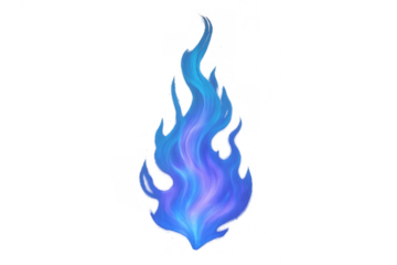 Blue and purple plasma flame burning, abstract magic energy, wizard spell, glowing fantasy power, transparent background