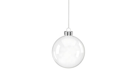 Clear Glass Christmas Ornament Hanging on PNG Background