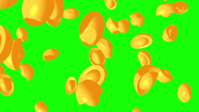 Chinese gold ingot yuan bao. Wealth, prosperity, fortune lucky success. Traditional Chinese New Year culture. 3d render animation available in FullHD and 4K video