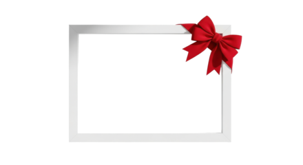 Elegant Silver Frame Adorned with a Festive Red Bow.