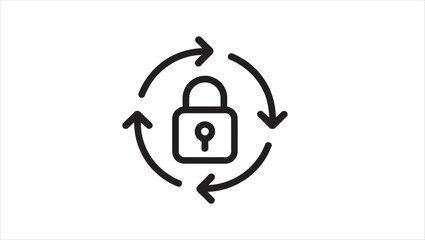 Secure digital lock icon for online safety data protection and access control systems