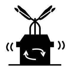 vector illustration of an smart plant glyph icon