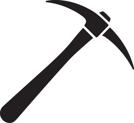 Black silhouette of a pickaxe tool on a white background vector